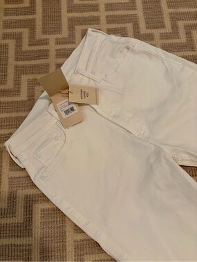 MOTHER White Ankle Crop Jeans